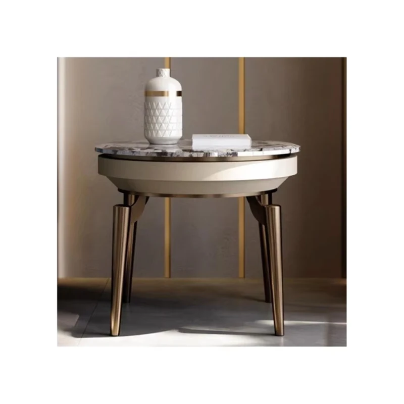 Natural Marble Four-Leaf Clover Coffee Table Bronze Yellow Luxury Side Vanity Tops Countertops New Living Room Sofa Outdoor