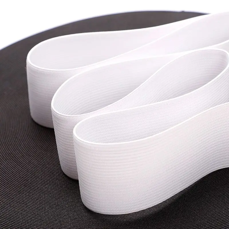 High Elasticity Knit Spool Sewing Band for Waistbands Black White Flat Elastic Band Tape for Garment Sewing