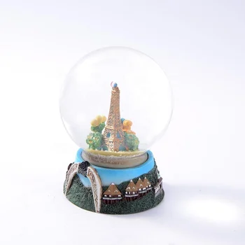 Personalised Snow Globe, Awesome look castle shaped custom musical Eiffel Tower snow globes