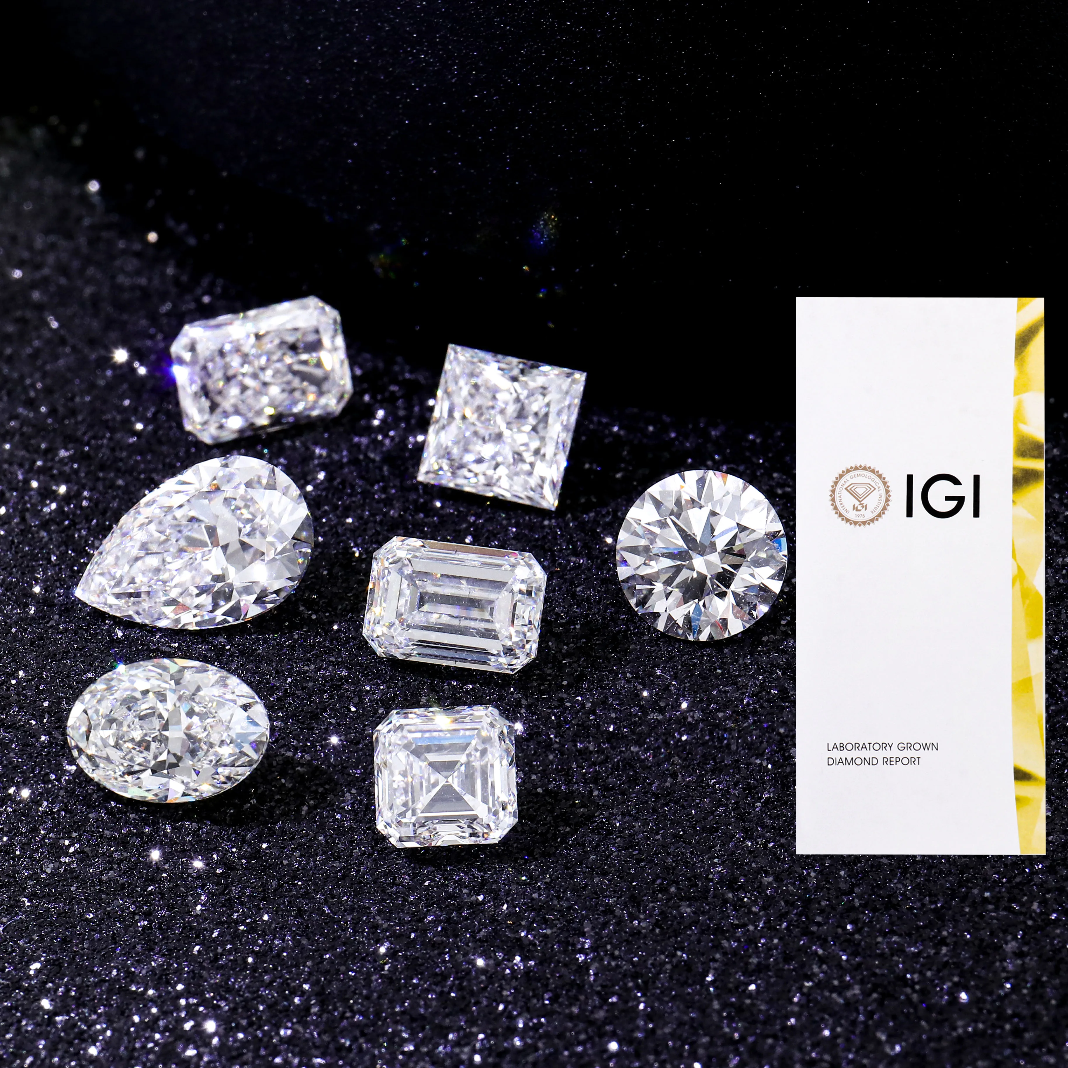 ルースグロウンダイヤモンド エメラルドカット 1.5CT-5CT IGI認証