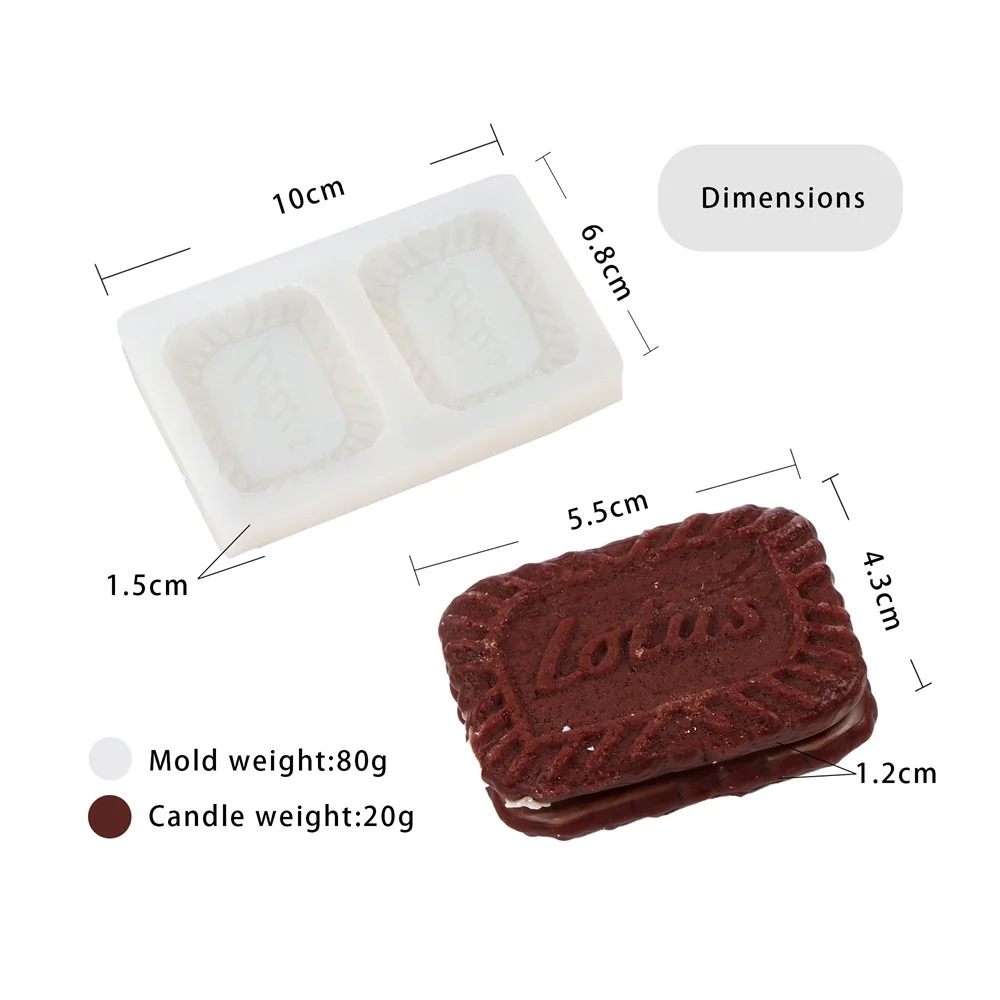 1pc sugar cookie and 1pc chocolate chips cookie Mold, Realistic Food Shape  For Soap Embeds, Candle Embeds, Wax Melts Silicone Mold
