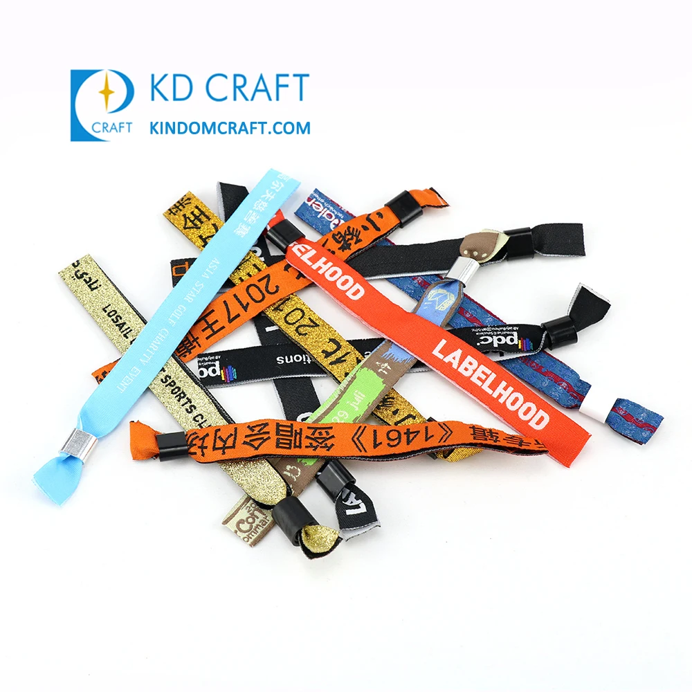 No Minimum Order Customized Plain Sublimation Festival Event Polyester Wrist Band Bracelet Woven Elastic Custom Fabric Wristband
