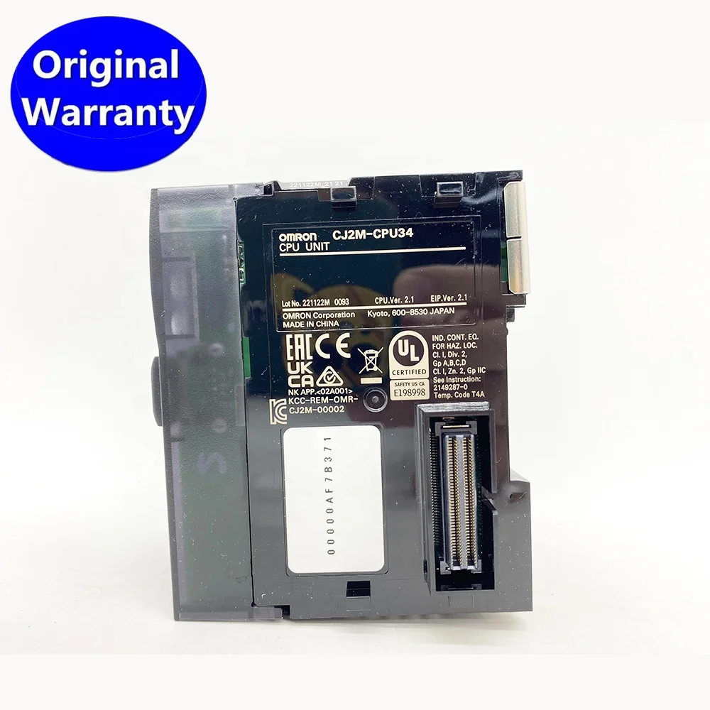 PLC Ny Original CJ CJ2M CPU34 CPU med EtherNet CJ2M-CPU34 Lagerlager Plc programmeringscontroller CJ2M-CPU34
