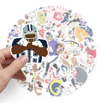 Wholesale 50Pcs American Football Helmet Cartoon Logo Graffiti