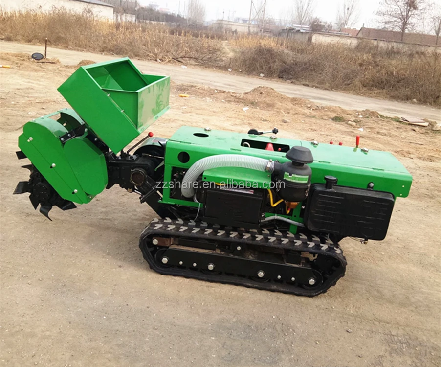 Mini Agricultural Digging Trencher Remote Control Crawler Tractor Agricultural Machinery Equipment
