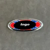 Rojo azul X + logo plateado