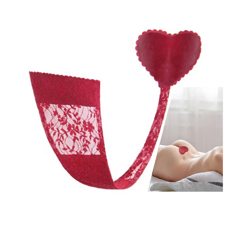 Womens seamless C-String heart-shaped lace Invisible