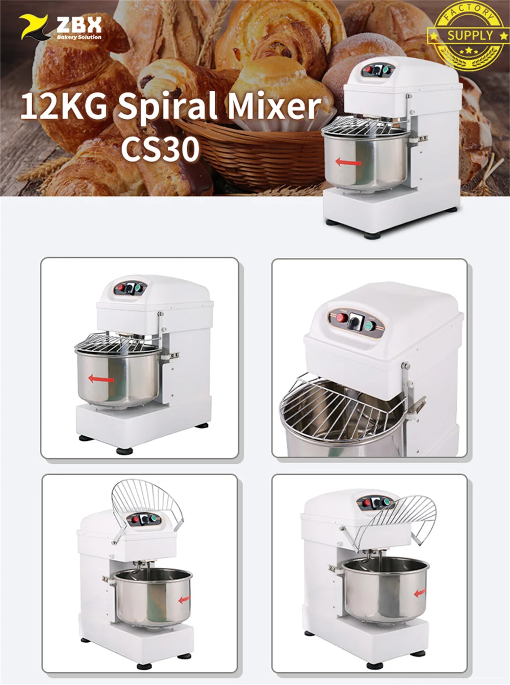 CS30 Hot Sale 13KG 35 Liter Fully Automatic Bakery Equipment Spiral Dough  Mixer Machine| Alibaba.com