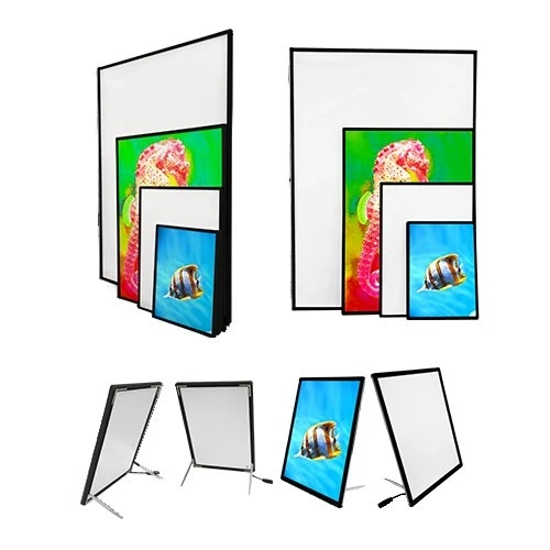 a1 large aluminum frame freestanding light box with poster-7