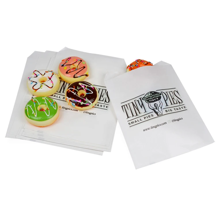 Paper Bags Manufacturing Grease Proof Parchment Glassine Wax Packaging Bag  for Sandwich Cookie Pastry Food Snack