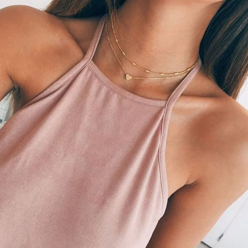 Minimalist Heart Layered Necklace for Women
