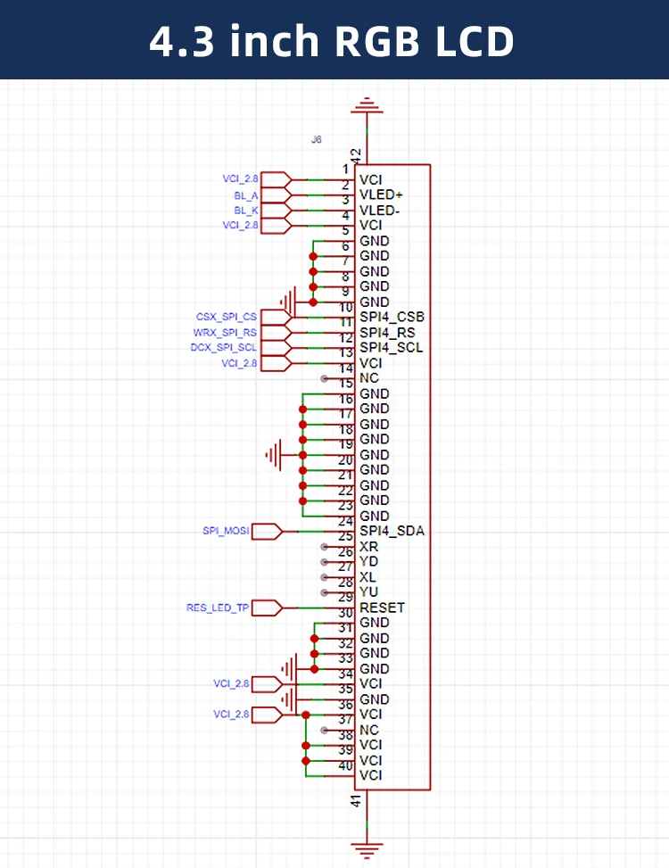 Aipi-scp-4.3 Screen Driver Board - RGB LCD & RS485 Interface