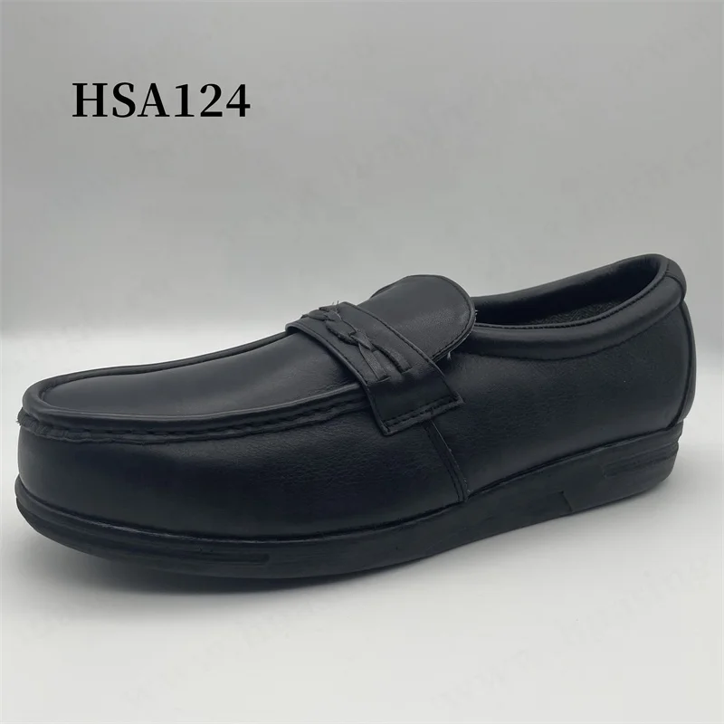 HY,Factory Tour High-end Full Grain Leather Anti-hit Manager Safety Shoes Easy On/off Toe protection Work Shoes for Sale HSA124