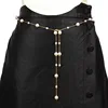Golden single-layer pearl waist chain