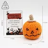 Orange Halloween card with pumpkin