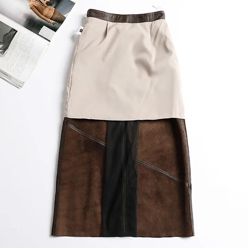 Leather Skirt Front Split Detail