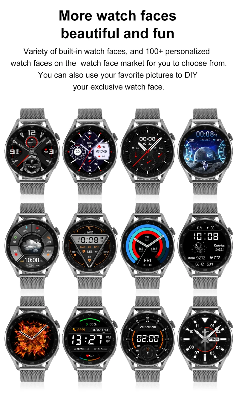 DT3 Pro Smartwatch 1.32 inch Full Round Screen Smart Watch Calling Wireless Charger Rotation Button Wearpro APP DT3 Pro Watch (9).jpg