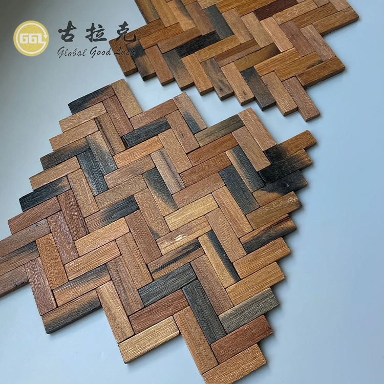 Wall And Floor Decoration Herringbone Wood Flooring Wall Mosaic Tile factory