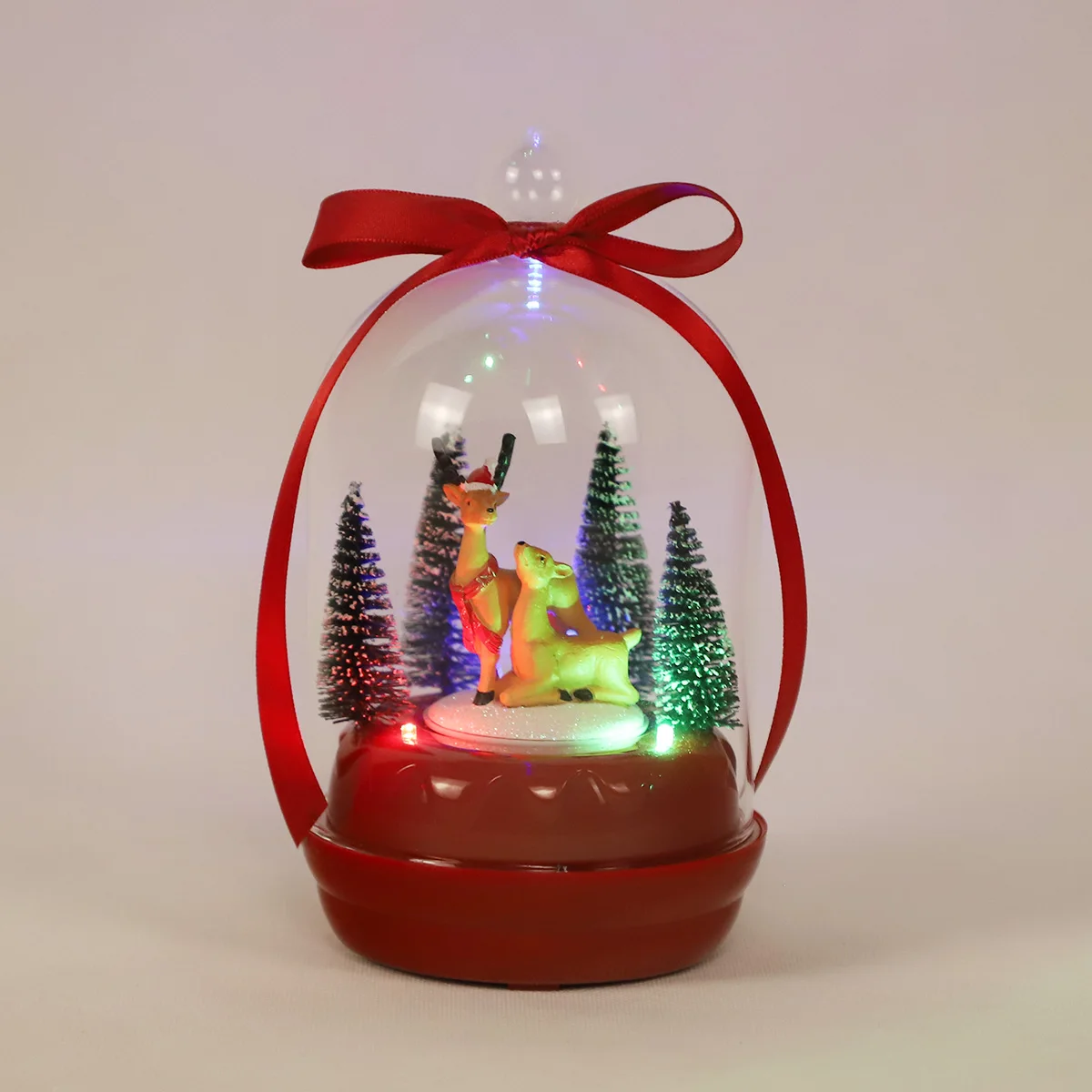 elegant blown glass christmas decorations handmade white christmas ball ornaments musical box with LED lights