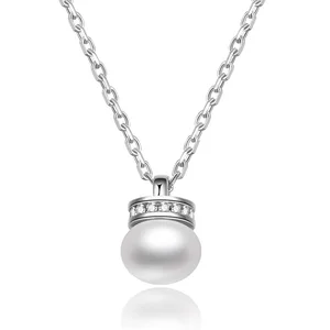 Poliva Latest Jewelry 925 Sterling Silver Necklaces Rhodium Plated Freshwater Pearl Women Necklace
