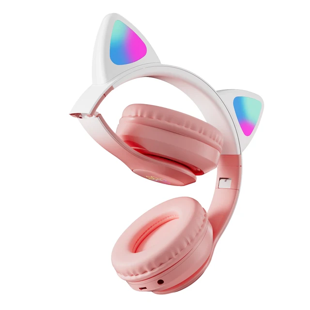 BT28 Casque Bluetooth Monté Sur La Tête Ordinateur Jolie Fille Jeu E Sports  En Direct Rose Casque Antibruit Cadeau Du 27,79 €
