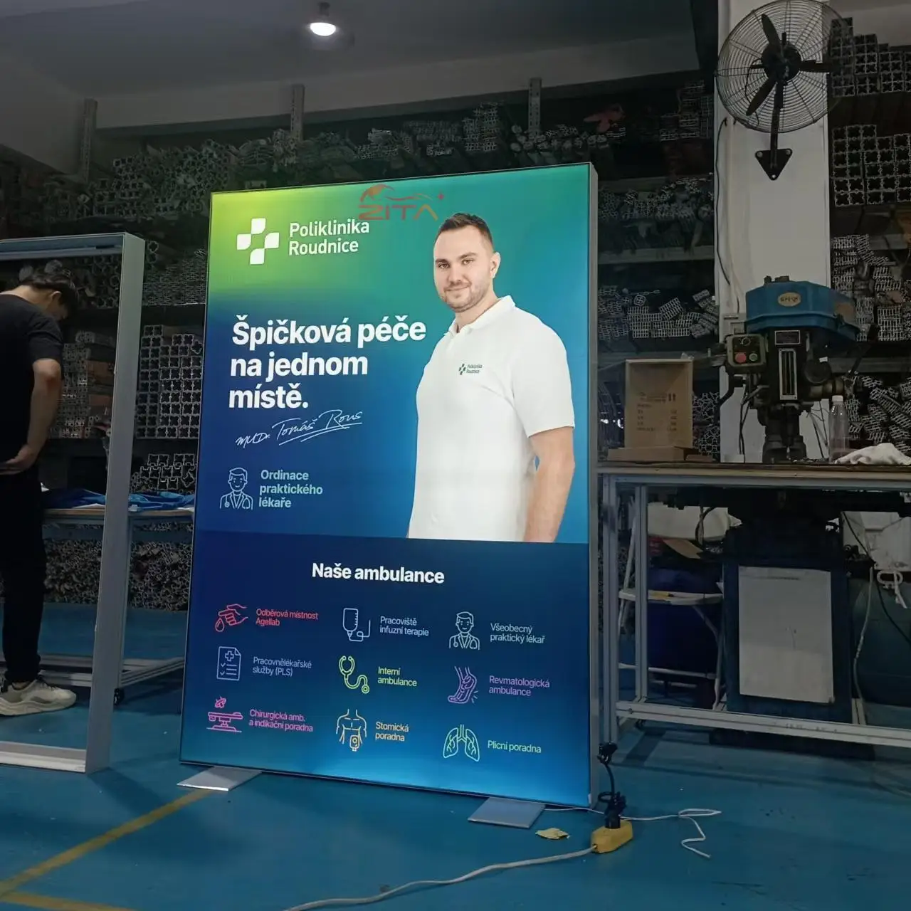 Custom Size Factory Directly Double Sided Backlit Fabric Frameless Light Box for Tensioning Frame