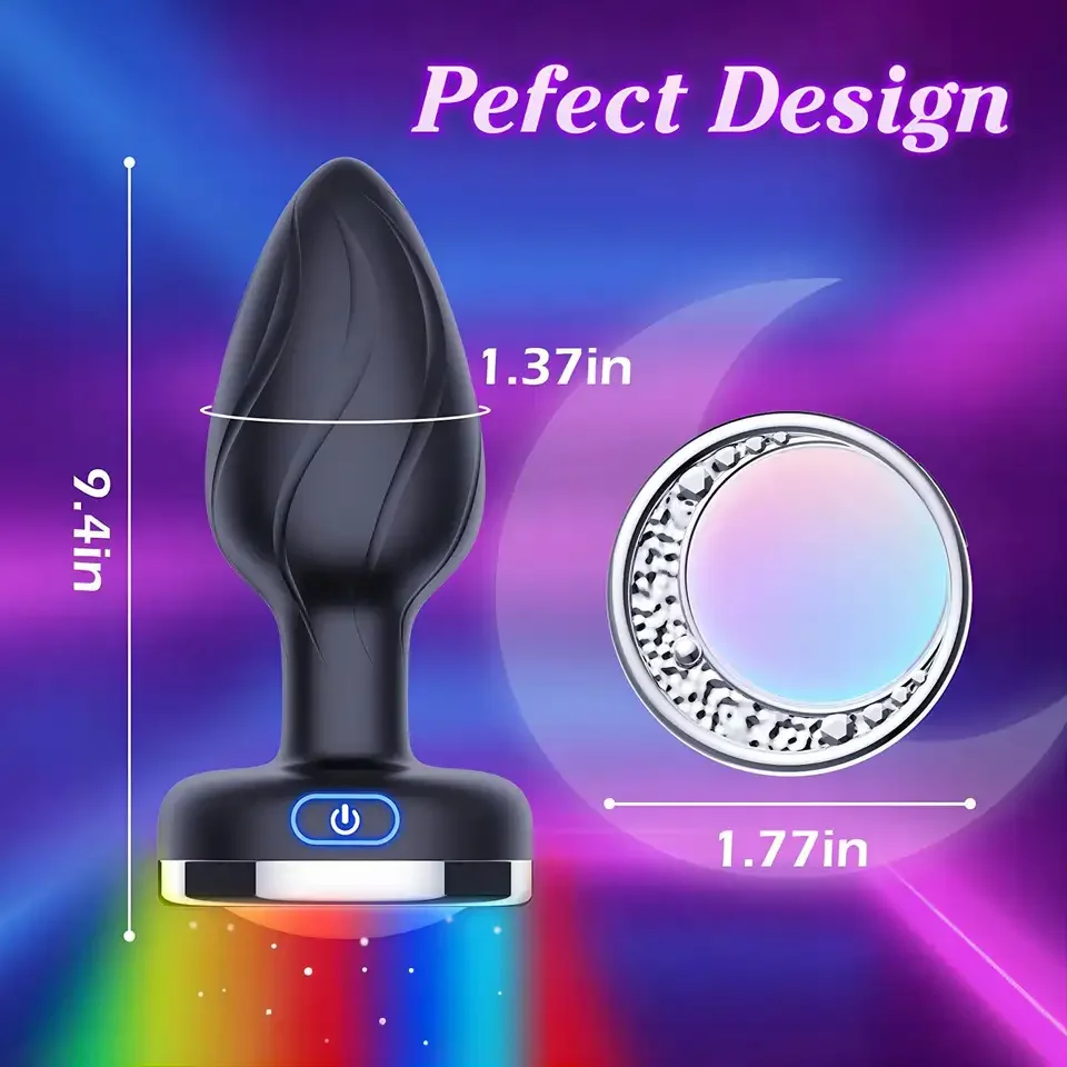 Led Flashing Remote Control Vibrating Anal Sex Toy Male Prostate Massager  Silicone Anal Plug Butt Plug Anal Vibrator for Men