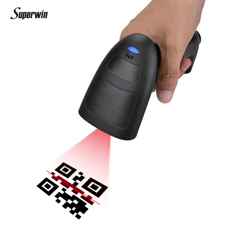 Portable Wireless BT Barcode Scanner Rechargeable 1D and 2D Scan Gun  Escaner for Inventory Management