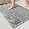 Alfombra de baño con borlas y gofres - Gris