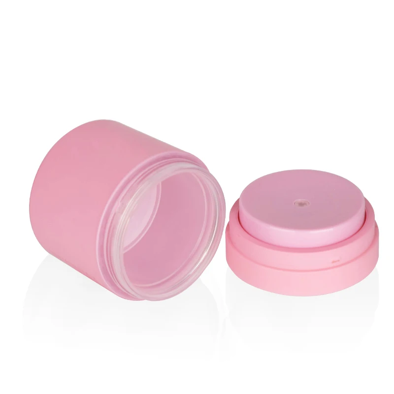 Skincare Packaging 50ml 30ml 15ml All Frosted Matte pink Airless Pump Jars Airless Bottles