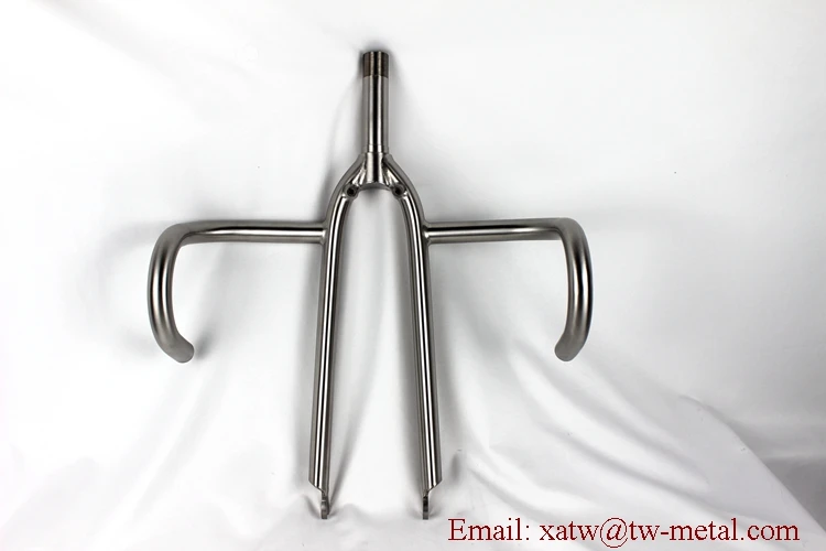 Titanium Race Bicycle Fork Titanium Drop Handle bar Titanium Track Bike Forks