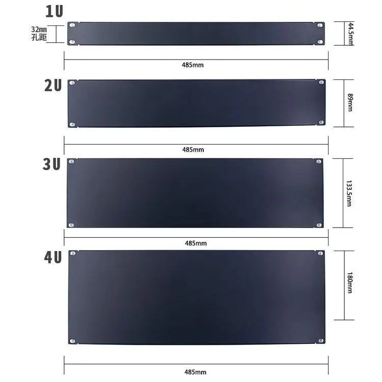 19'' 1U,2U,3U,4U,5U,6U,8U  Server Rack Metal Blank Panel with Installation Accessories Included for Data Center