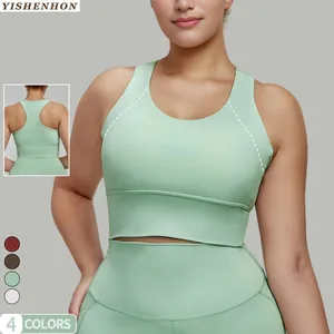 YISHENHON New Product Large-sized Gym Yoga Bra for Womens Breathable Four-Way Stretch Shockproof Sports Bra with High Quality