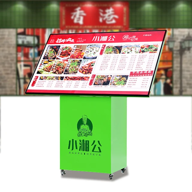 Restaurant door led light box billboard shopping mall large screen floor light order table menu shelf