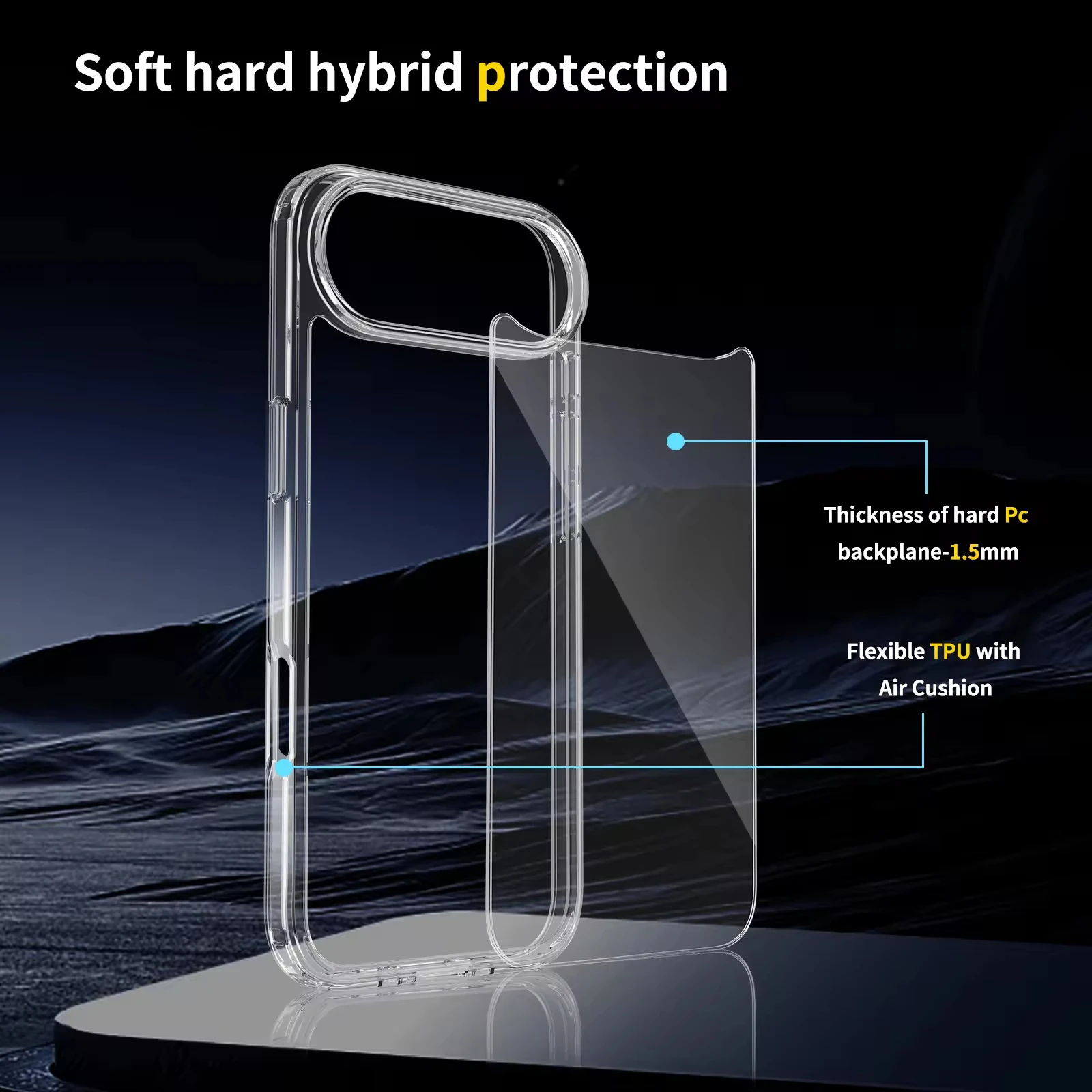 product laudtec oem odm manufacturer mobile phone case tpupc phone cover 2in1 clear phone case for iphone 17 air  pro max-5