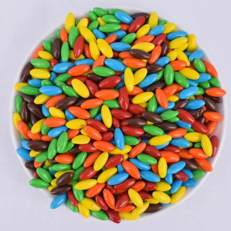 Crispy Multicolor Sugar Coated Chocolate Beans and Sweet Chocolate