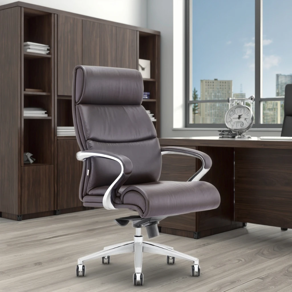 Luxury Executive Throne Double Plywood Core Aluminum Armrest Caps Premium Office Centerpiece 5
