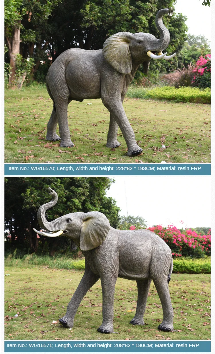 Jiayi Elephant Large Sculpture Life Size Fiberglass Elephant Fiberglass