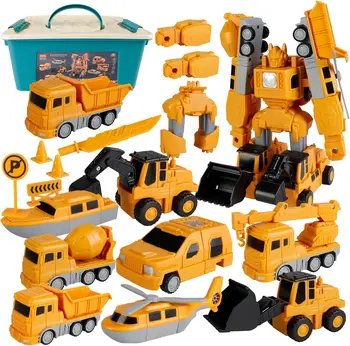 Magnetic Transform Engineering Vehicle Car Assembled Toys Toddlers Robot Toys Outdoor Construction Vehicles Building Blocks Toys
