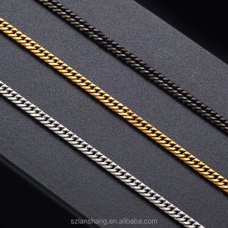 18-40MEN Stainless Steel 3/4/5/6/8mm Gold Plated Miami Cuban Chain
