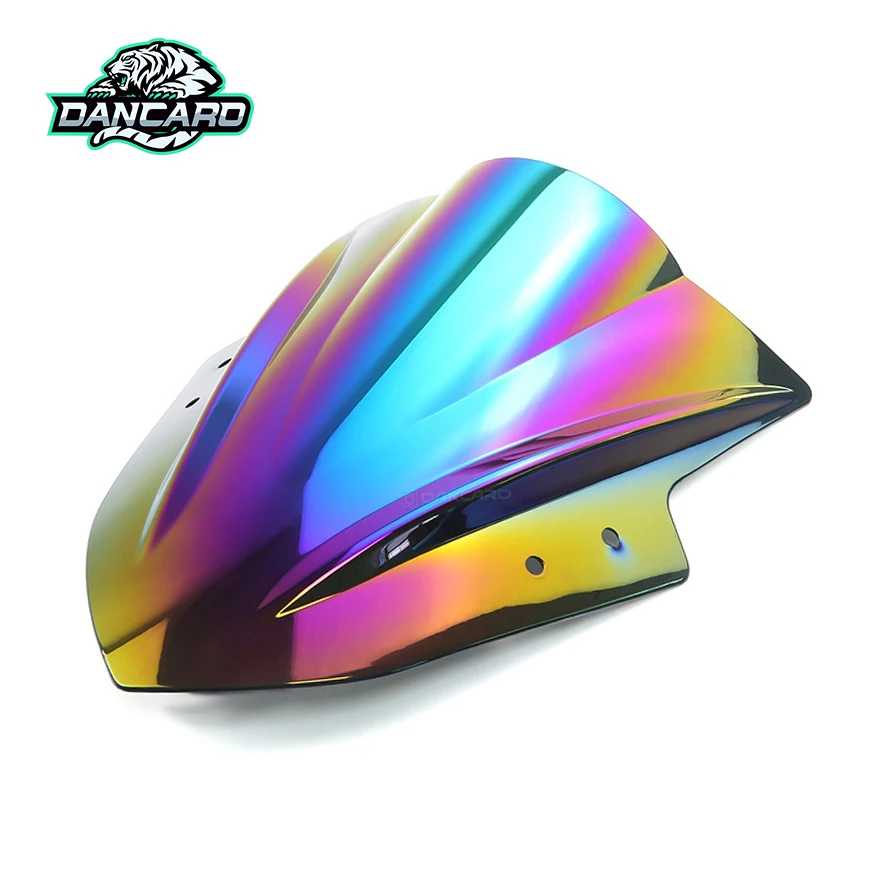 DANCARO Motorcycle Rainbow Chrome Windshield for Ninja 250