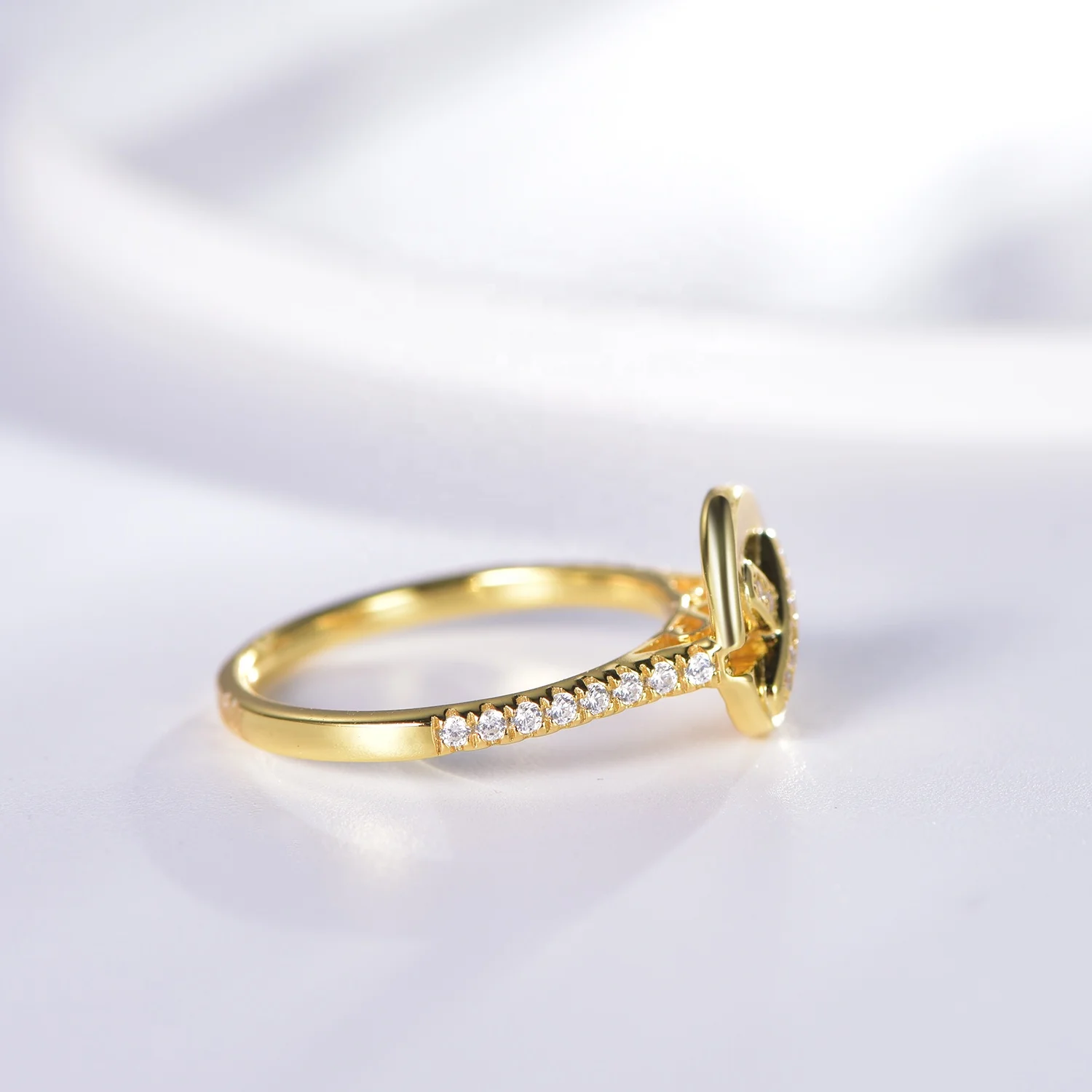 14k gold plated non tarnish rings 18k gold plated rings letter gold plated classical simple diamond rings