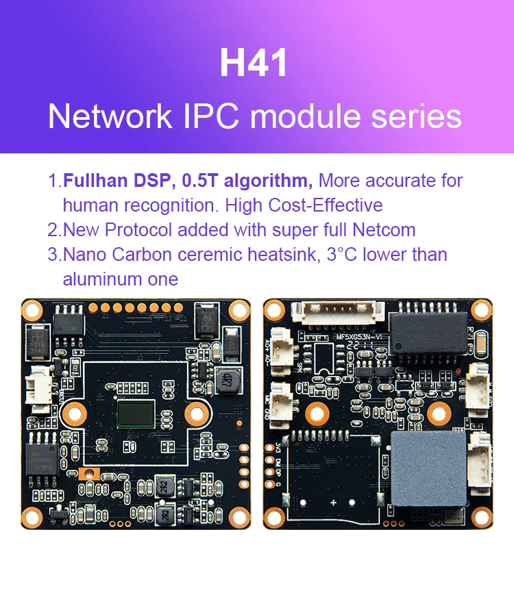 HS 4MP IP Camera Board H41 Hot Sale Camera Module Network Camera with Starlight and Warm Light Dual Light