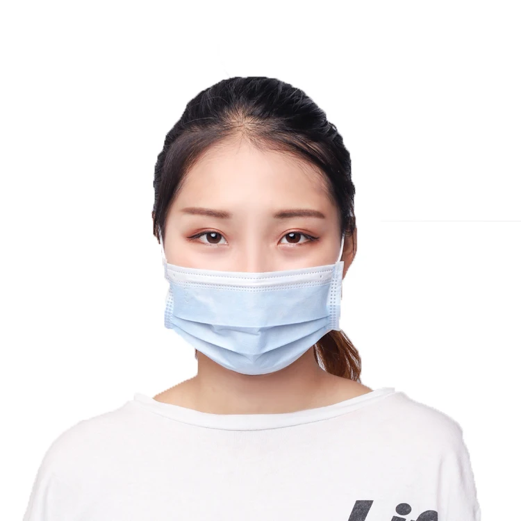 MK Бренд защитные перчатки одноразовые синий нетканый немедицинского 3 слоя маска для лица на ушных петлях
