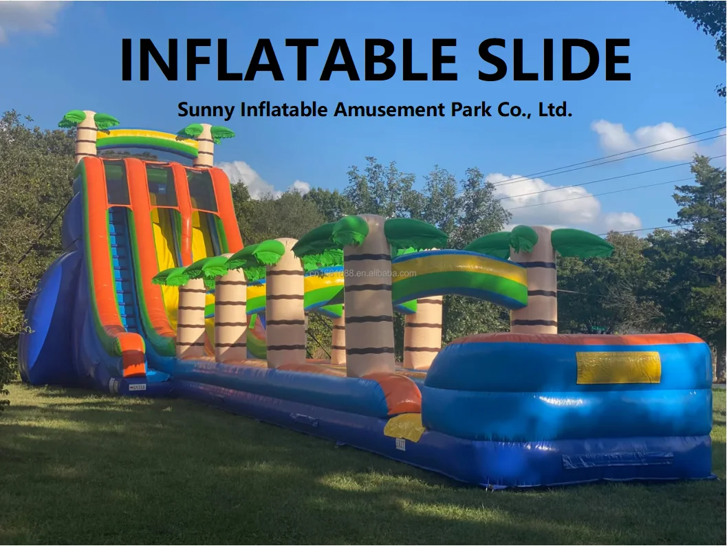 Waterslide Pool Commercial Inflatable Water Slide For Kid Big Palm Tree