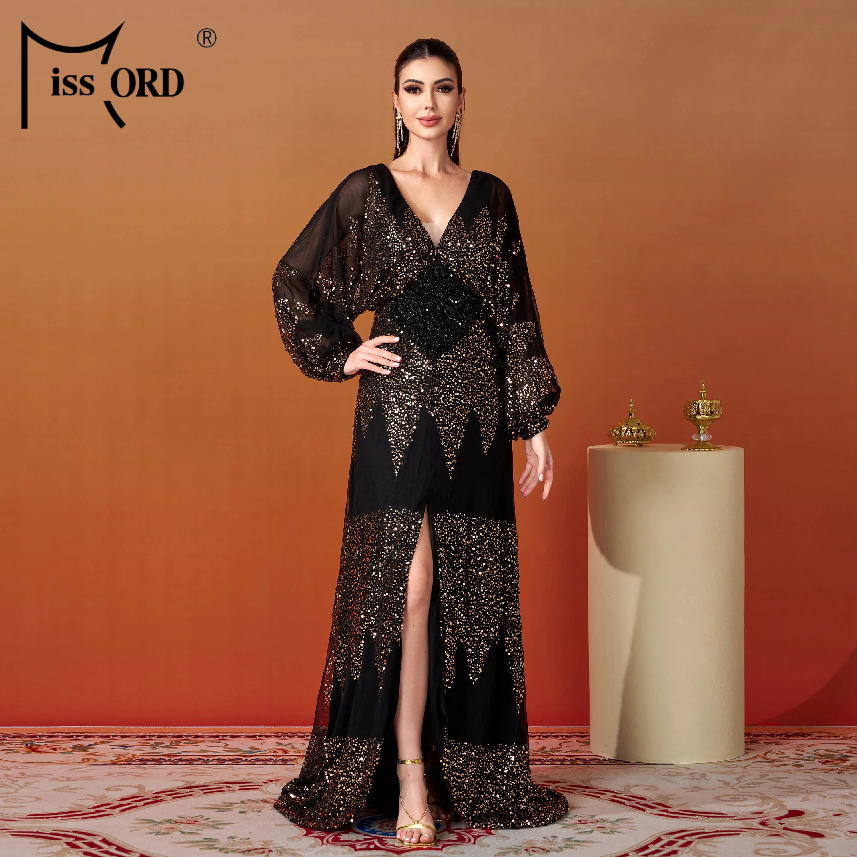 knee length dresses for ladies Luxury Modest Wedding Dresses Long Sleeve Ball Gown High Neck 241149 –  Viniodress main image 0