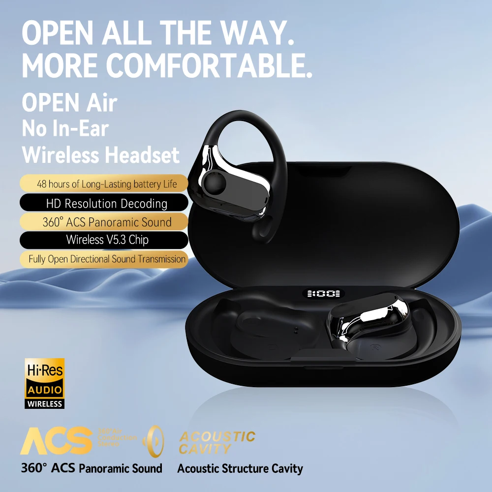 Lx03 Wireless Earphone Mini Earbuds Ear Clip Bone Conduction Noise Cancelling Wireless Headset