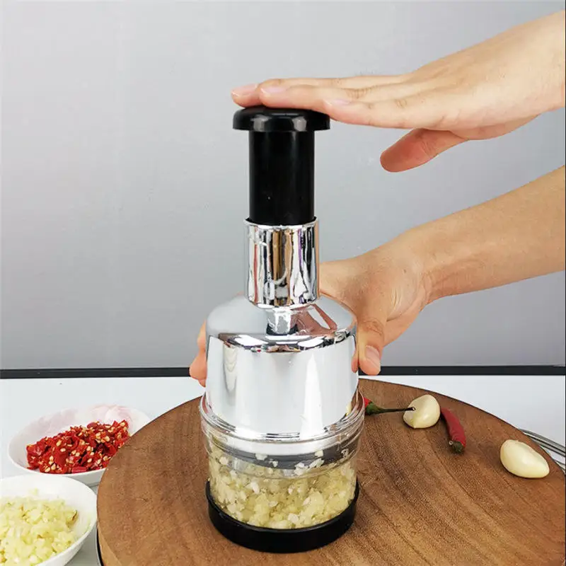 Stainless Steel Manual Food Chopper Handheld Vegetable Onion Press Chopper Kitchen Acces