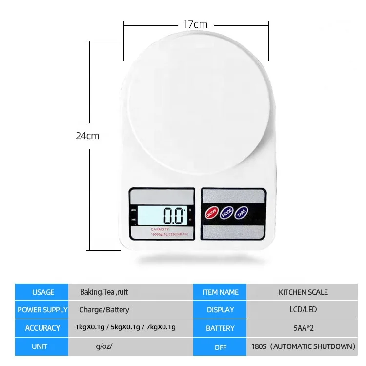 Electronic Scale Foreign Trade Weighing Kitchen Digital Scale SF400 Digital Food Kitchen Scale