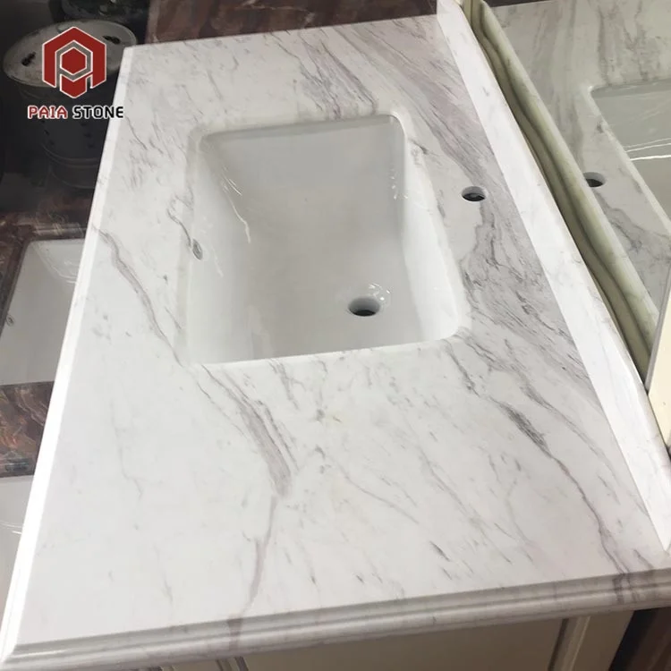 product precut white marble countertop bathroom vanity top-3